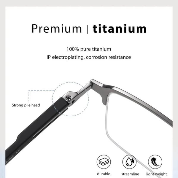 Ultralekkie tytanowe okulary zerówki z filtrem Blue Light do komputera Czarne TN825