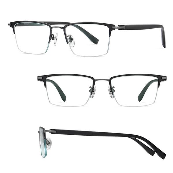 Ultralekkie tytanowe okulary zerówki z filtrem Blue Light do komputera Czarny/Grafit TN826A