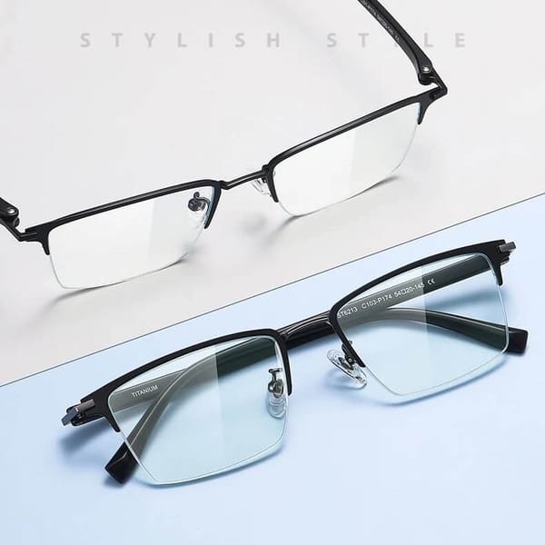 Ultralekkie tytanowe okulary zerówki z filtrem Blue Light do komputera Czarny/Srebrny TN826B