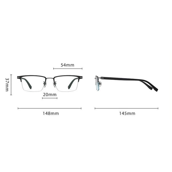 Ultralekkie tytanowe okulary zerówki z filtrem Blue Light do komputera Czarny/Srebrny TN826B