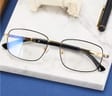 Metalowe okulary zerówki z filtrem Blue Light do komputera 25154B Czarne + akcesoria