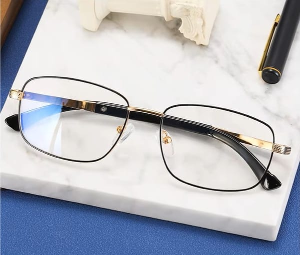 Metalowe okulary zerówki z filtrem Blue Light do komputera 25154C Czarny/Srebrny + akcesoria