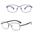 Metalowe okulary zerówki z filtrem Blue Light do komputera 25154E Granatowe + akcesoria
