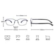 Metalowe okulary zerówki z filtrem Blue Light do komputera 25154E Granatowe + akcesoria