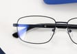 Metalowe okulary zerówki z filtrem Blue Light do komputera 25154E Granatowe + akcesoria