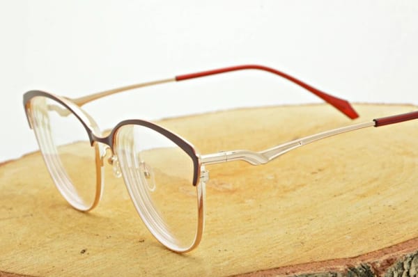 Damskie kocie okulary zerówki z antyrefleksem ST317A moc: 0.00 złoty/bordo