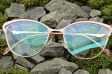 Damskie kocie okulary zerówki z antyrefleksem ST317C moc: 0.00 złoty/różowy