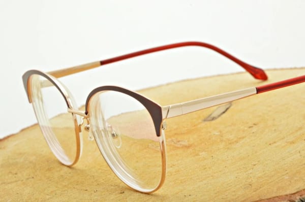 Damskie kocie okulary zerówki z antyrefleksem ST318 moc: 0.00 złoty/bordo