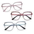 Damskie okulary kocie zerówki do komputera BLUE LIGHT z fleksami 25153 Złoty
