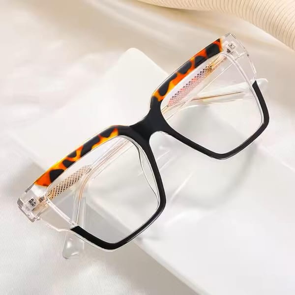 Okulary damskie kocie zerówki do komputera BLUE LIGHT 25143 Czarny/Panterka