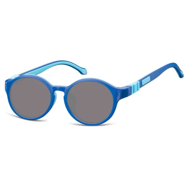 Elastyczne dziecięce okulary przeciwsłoneczne okrągłe + gumka Sunoptic SK8A niebieskie