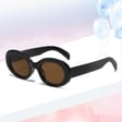 Okulary przeciwsłoneczne dla dziewczynki owalne STKD-02B czarne/brązowe