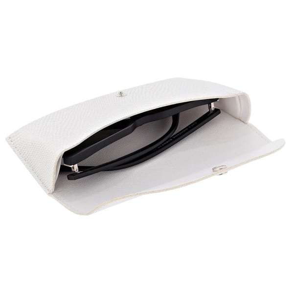 Etui na okulary imitacja skóry węża ET-129B białe